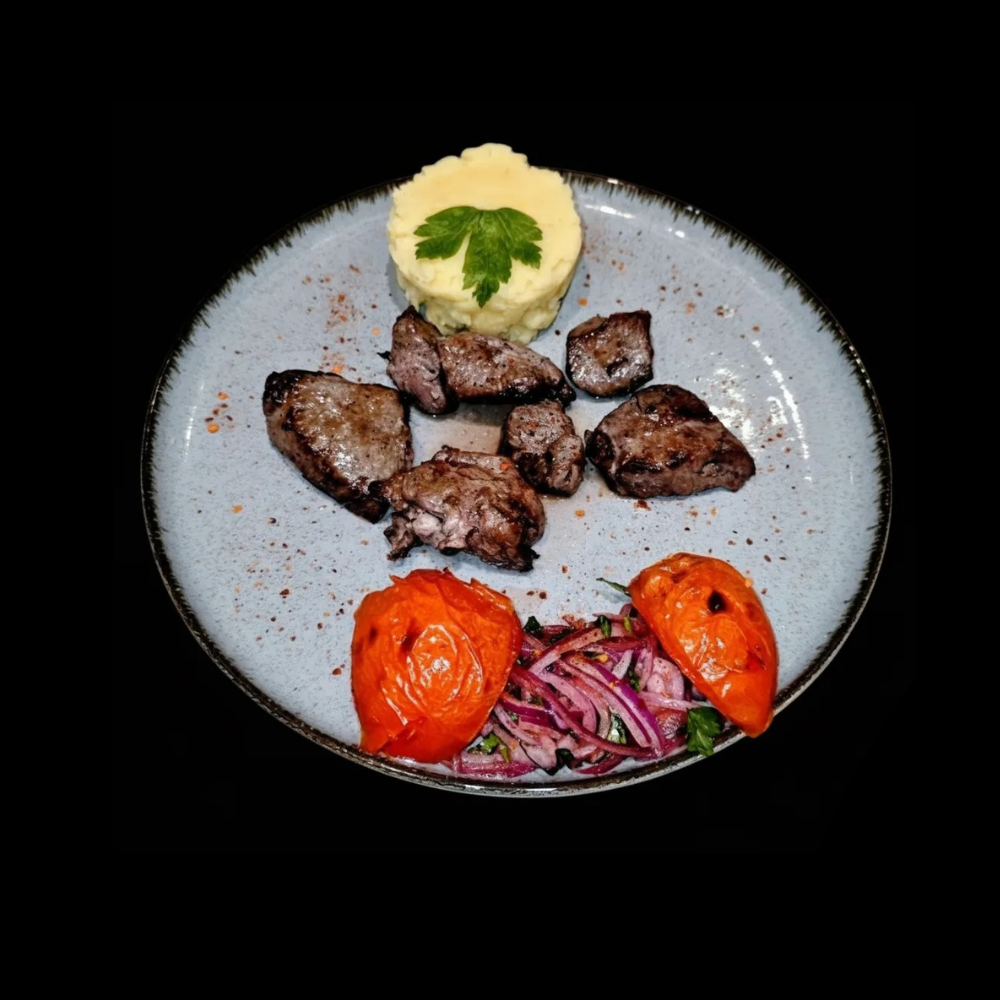 VEAL SHASHLIK WITH SIDE DISH(300gr)